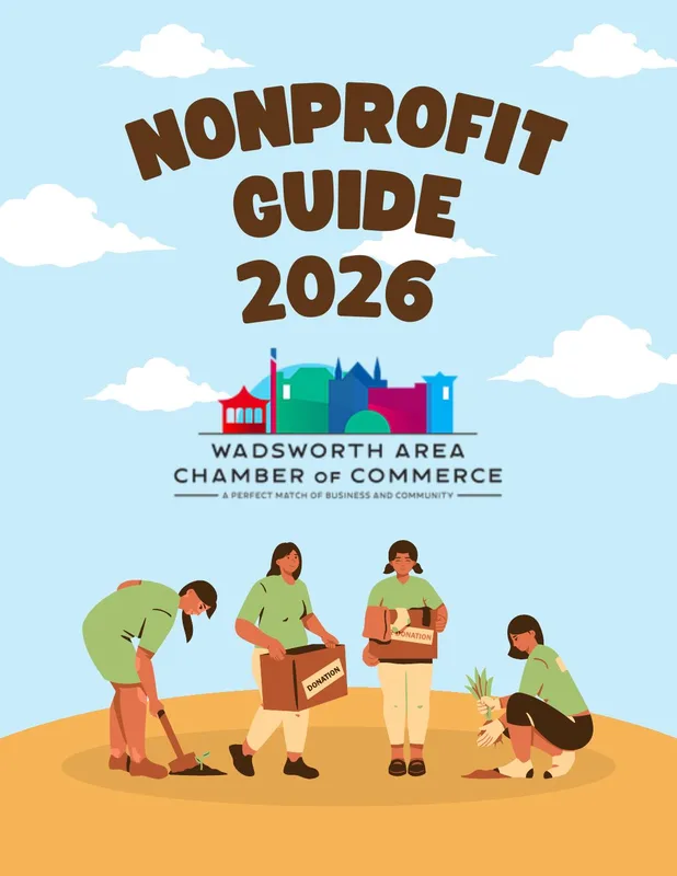 Cover of the 2026 Wadsworth Area Chamber of Commerce Nonprofit Guide